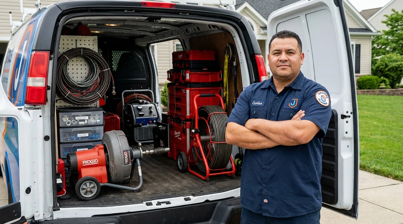 Professional drain cleaning equipment and Johns Plumbing LLC plumber in Bryson City