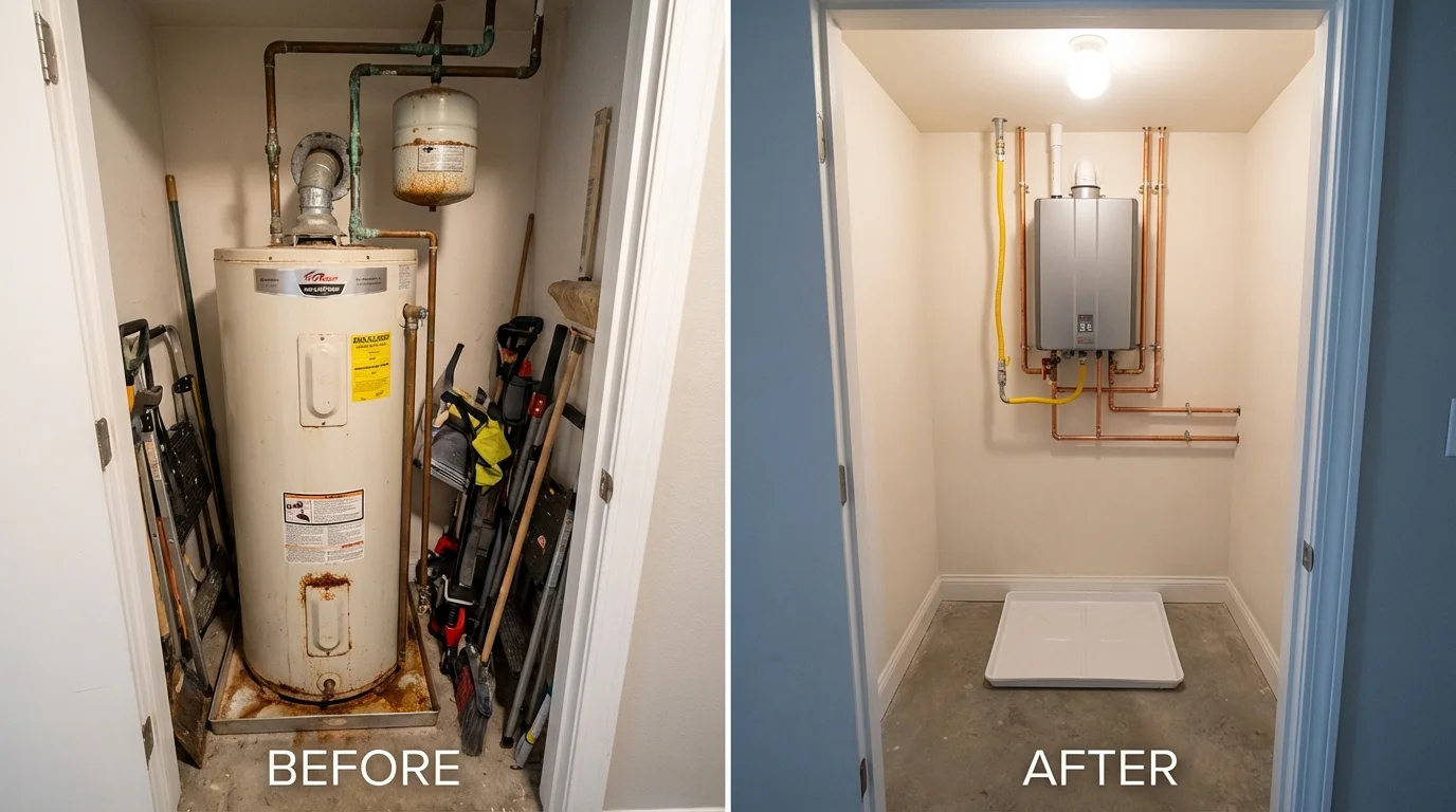 Tank water heater versus wall-mounted tankless unit comparison for Bryson City, NC homeowners